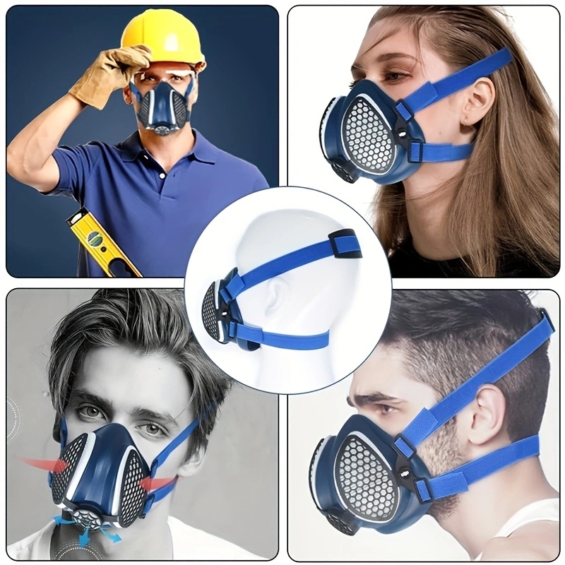 交換可能で再利用可能なフィルター付きシリコンハーフマスクマス - Respirator Half Face のレビューと価格