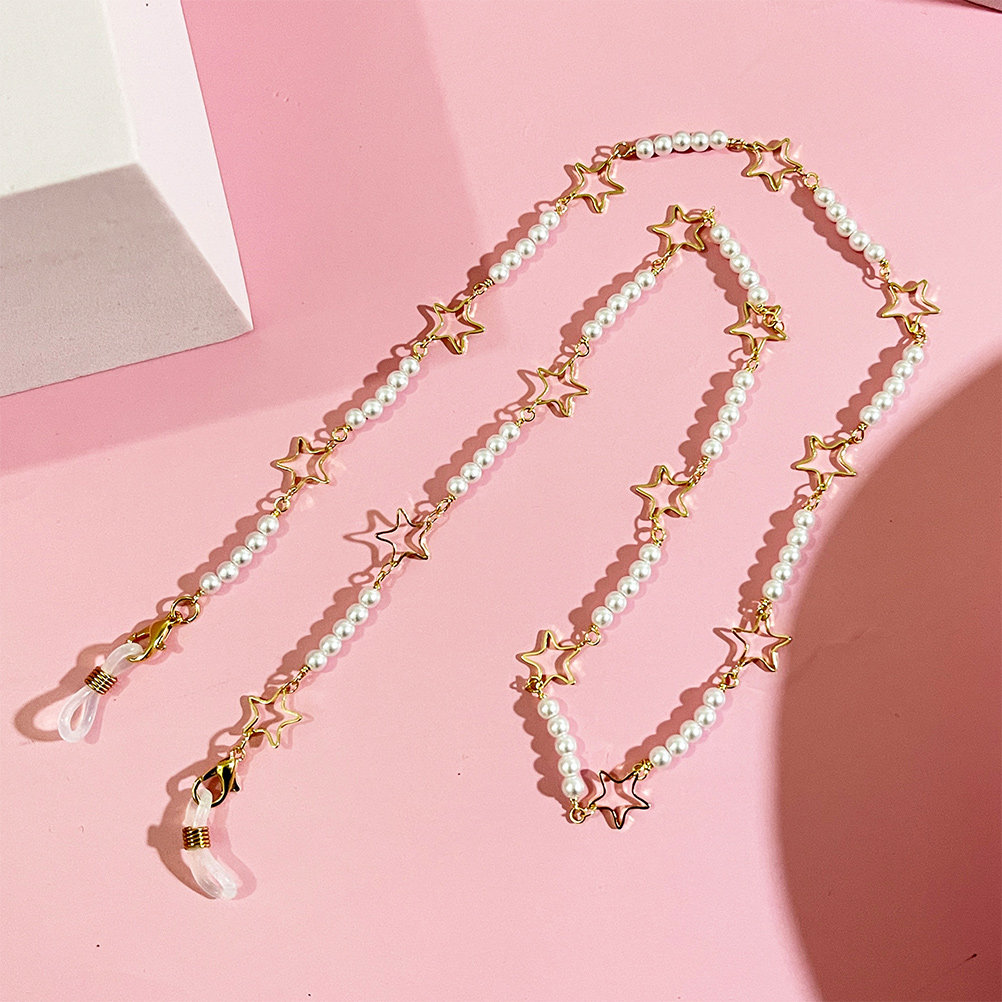 メガネチェーン パールネックレスホルダー ランヤード 女性用 - Mask Chain Holder のレビューと価格