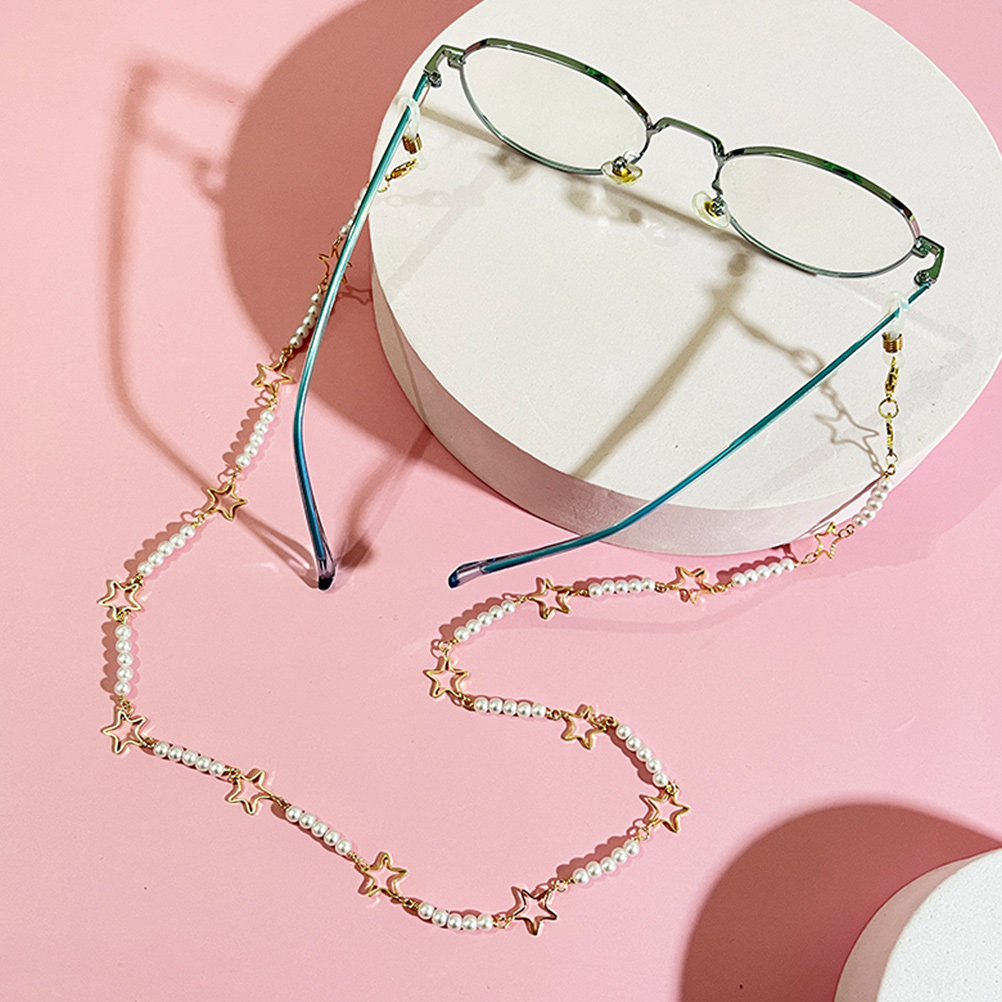 メガネチェーン パールネックレスホルダー ランヤード 女性用 - Mask Chain Holder のレビューと価格