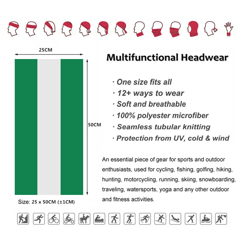 ナイジェリア国旗バンダナ女性ネックゲートルキャンプ目出し帽男 - Neck Gaiter Face Cover のレビューと価格