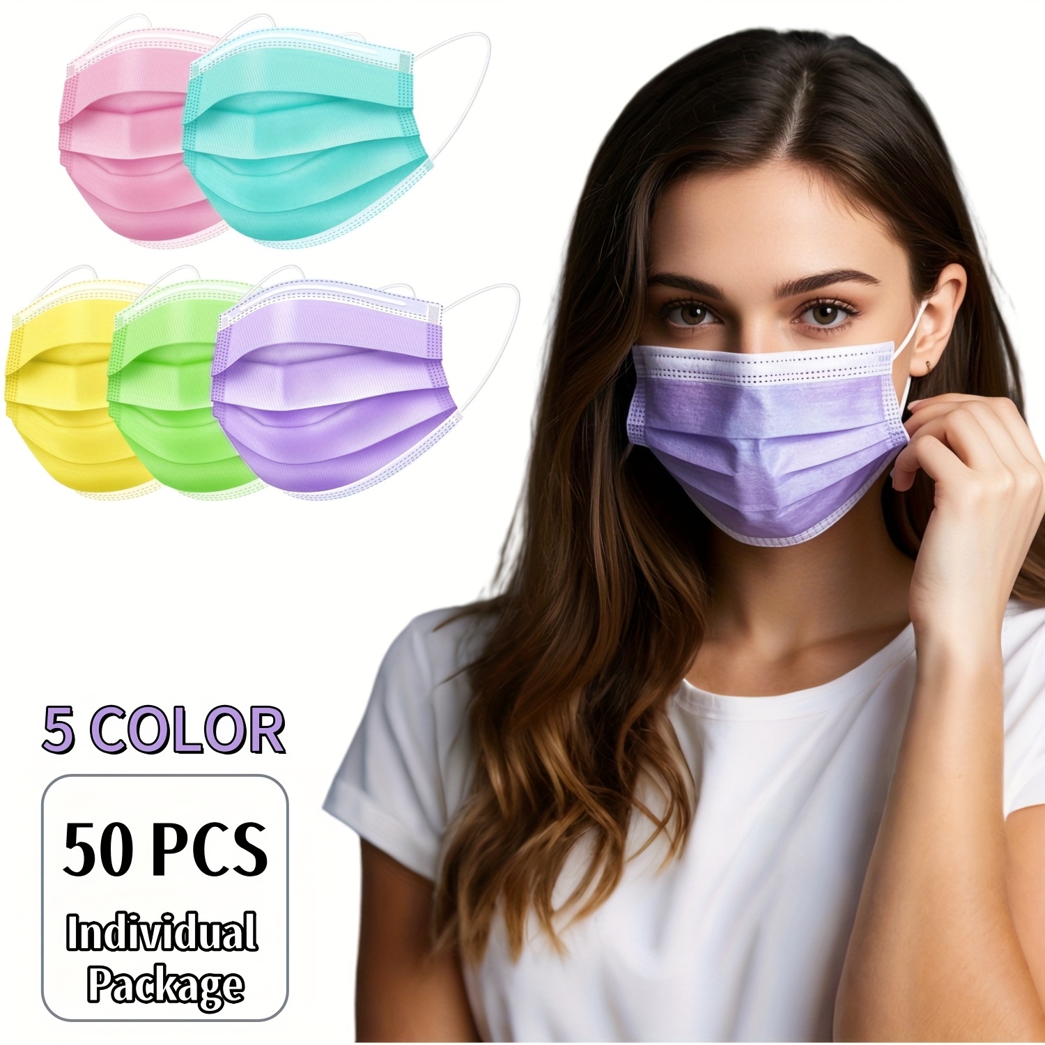 100/50個入り三層保護フィルター使い捨てマスク、通気性が - Kids Face Mask のレビューと価格