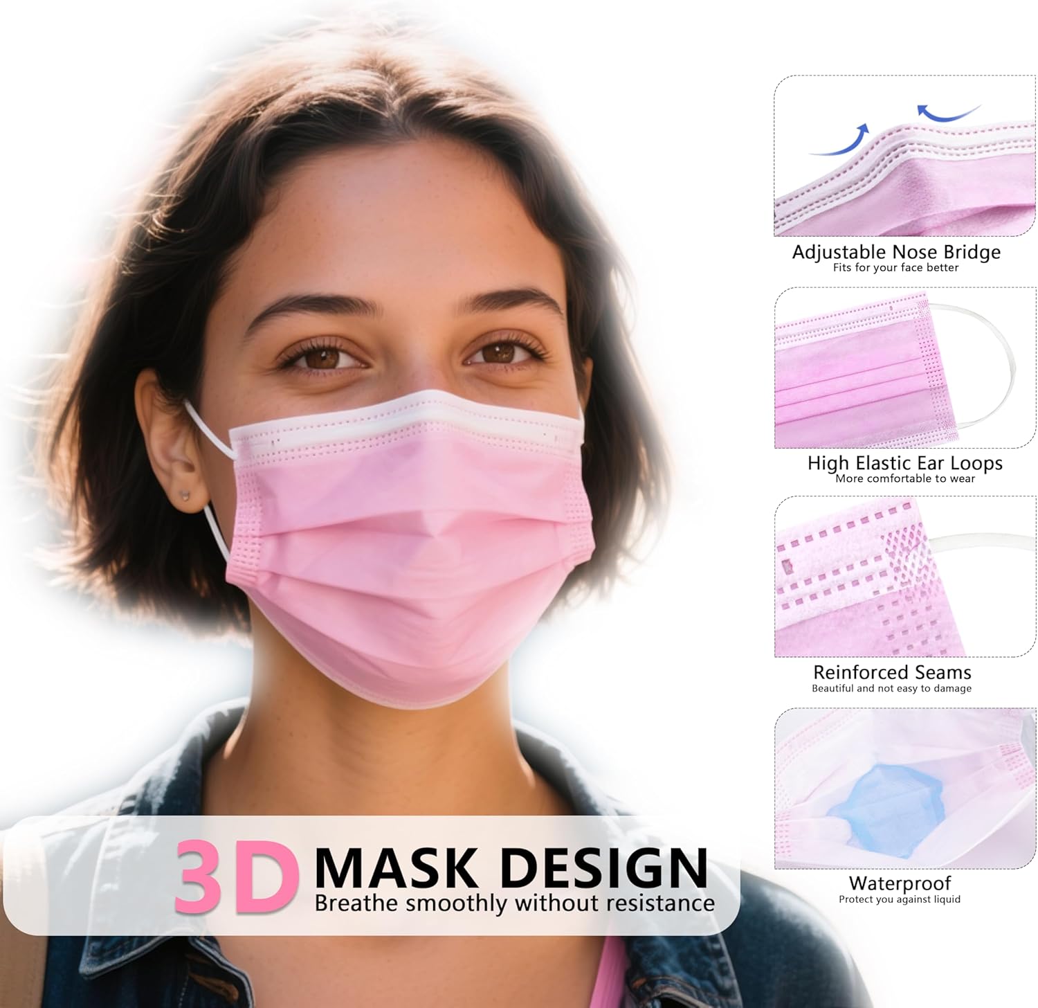 100/50個入り三層保護フィルター使い捨てマスク、通気性が - Kids Face Mask のレビューと価格